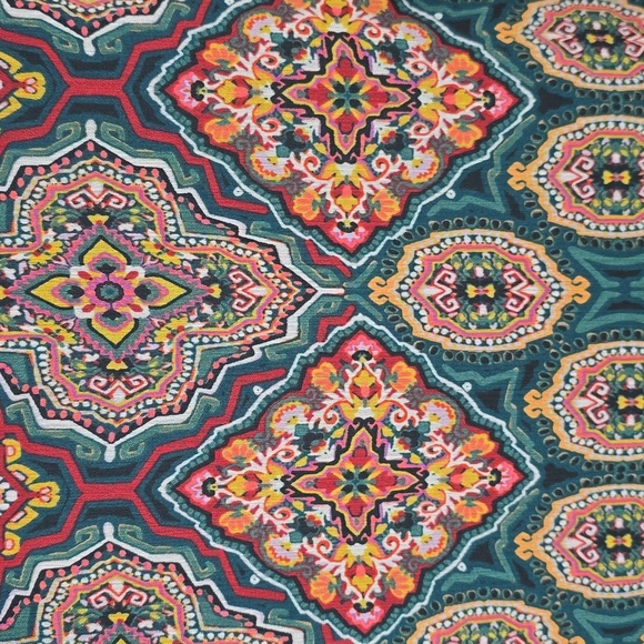 {LOFT} Womens Tapestry Ruffle Split Neck Blouse - Size XL - Picture 10 of 15